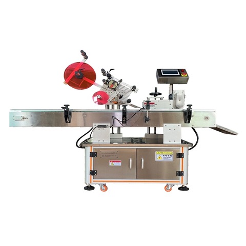 Flat&round bottles rolling labeling machine with white code printer...